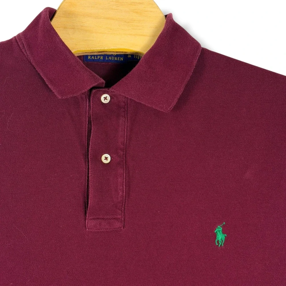 Polo Ralph Lauren Polo Shirt Men Large Tall Maroon Classic Cotton Pique Pony